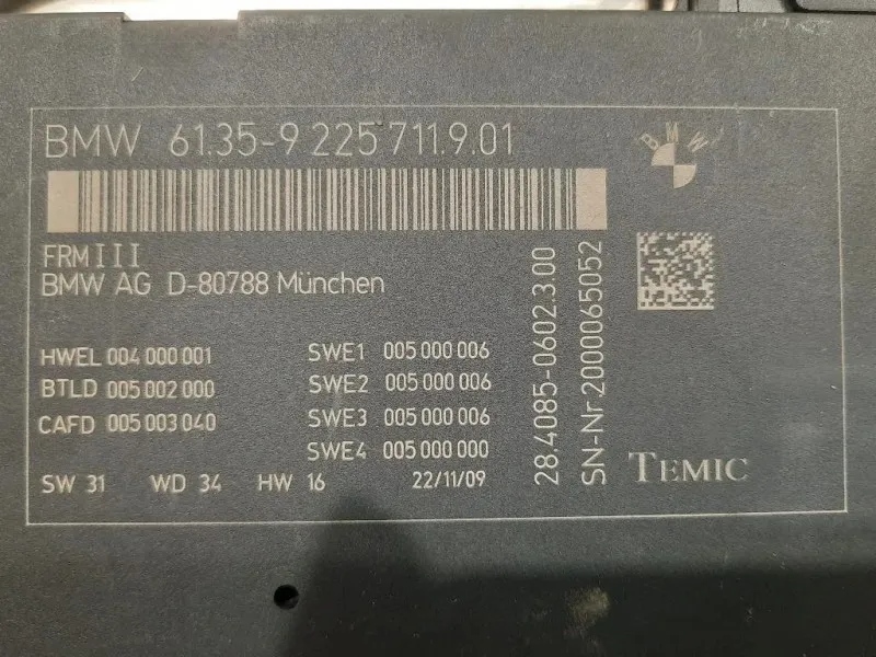 Centralina 6135-9 225 719 01 MODULO CONTROLLO LUCI Bmw Serie 5 F07 GT 2010