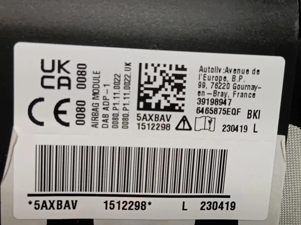 Air-bag Guidatore 98301367ZD Opel Corsa F 2019