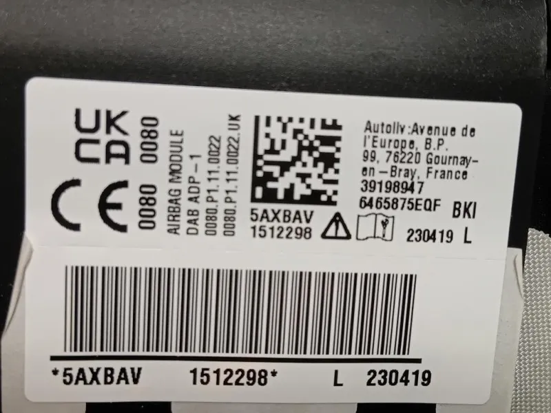 Air-bag Guidatore 98301367ZD Opel Corsa F 2019