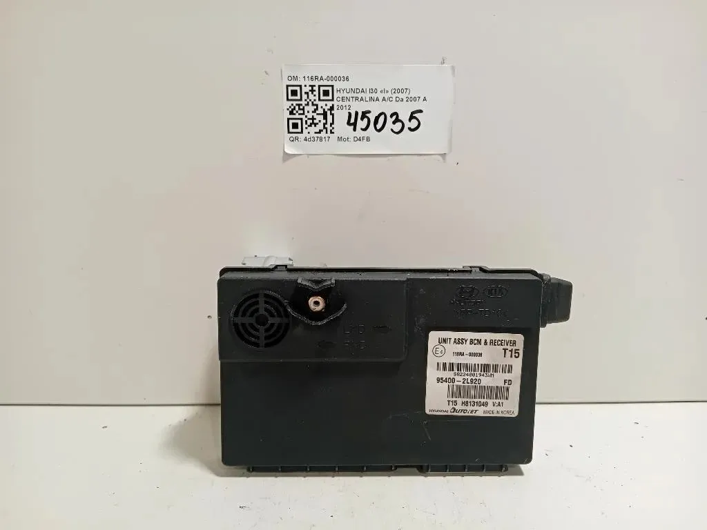 Centralina 116RA-000036 Hyundai I30 I 2007