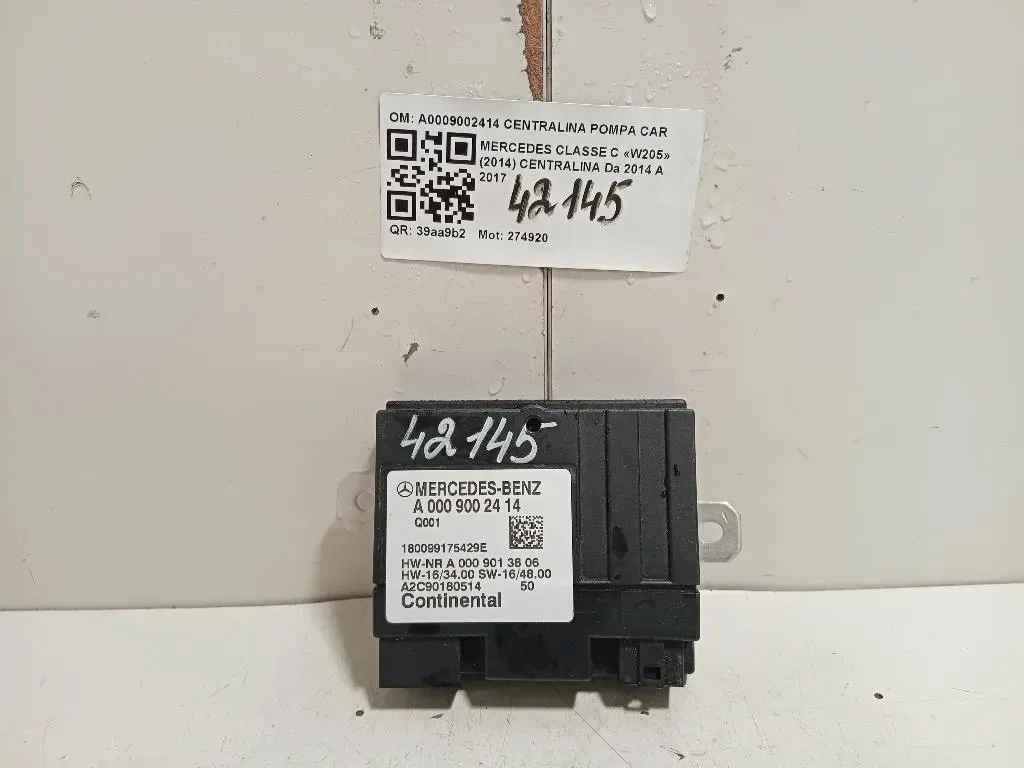 Centralina A0009002414 CENTRALINA POMPA CARBURANTE Mercedes Classe C W205 2014