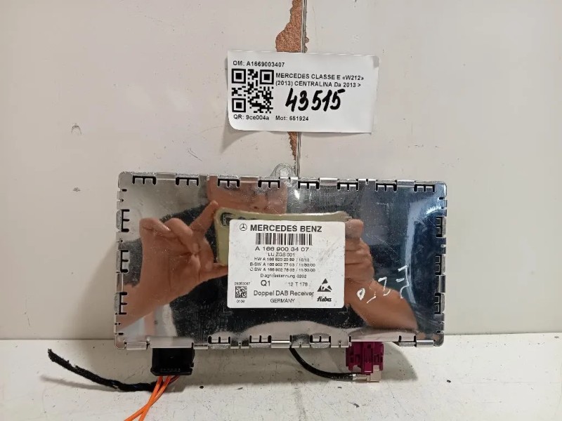 Centralina A1669003407 DAB RADIO CONTROLLO Mercedes Classe E W212 2013