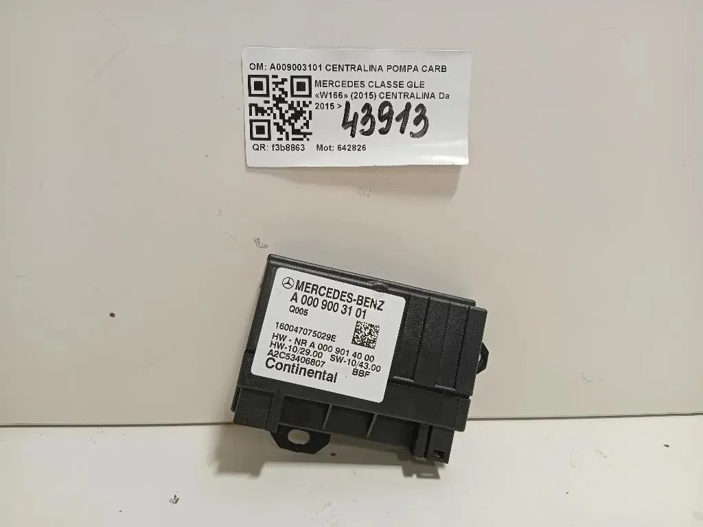 Centralina A009003101 CENTRALINA POMPA CARBURANTE Mercedes Classe GLE W166 2015
