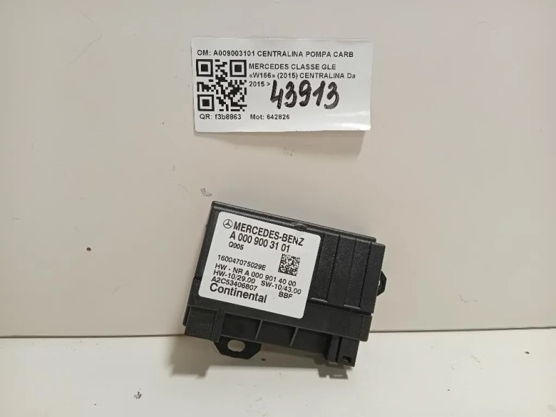 Centralina A009003101 CENTRALINA POMPA CARBURANTE Mercedes Classe GLE W166 2015