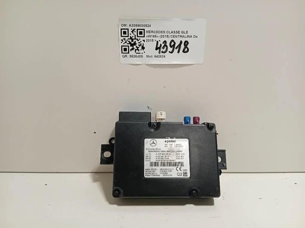 Centralina A2059000524 Mercedes Classe GLE W166 2015