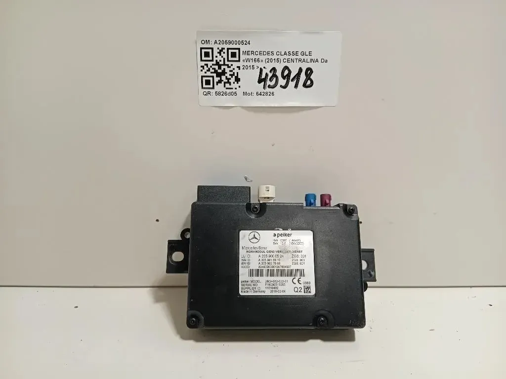 Centralina A2059000524 Mercedes Classe GLE W166 2015