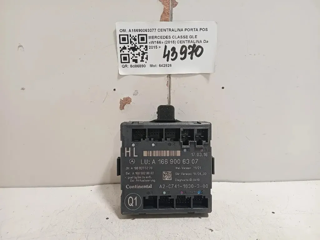 Centralina A16690063077 CENTRALINA PORTA POSTSX Mercedes Classe GLE W166 2015
