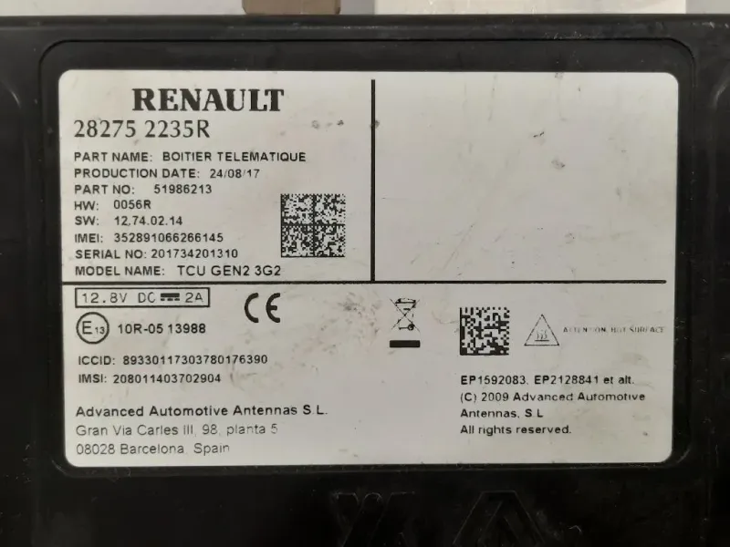 Centralina 28275 2235R CENTRALINA ECU Smart Forfour 453 2015