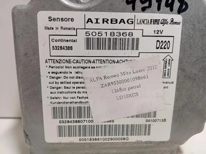 Centralina Air-bag 50518368 Alfa Romeo MITO 2008