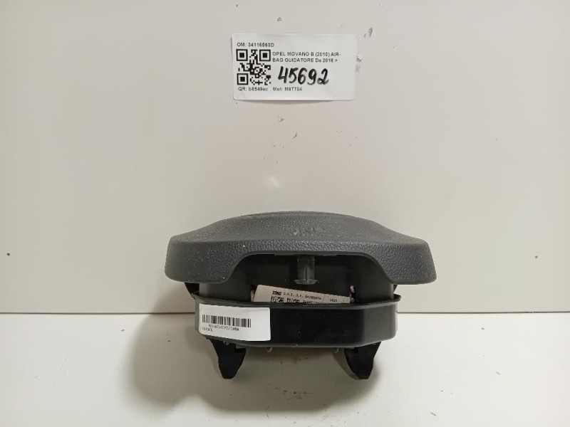 Air-bag Guidatore 34116560D Opel Movano B 2010