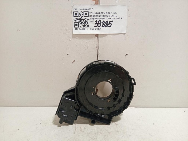 Contatto Airbag Guidatore 1K0 959 653 C CONTATTO AIRBAG SPIRALATO Volkswagen GOLF VI 2009