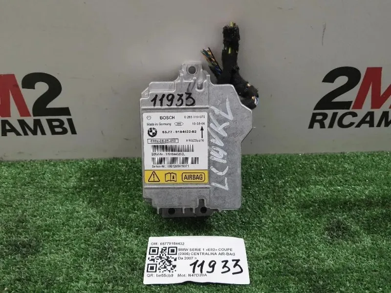 Centralina Air-bag 65779184432 Bmw Serie 1 E82 Coupe 2005