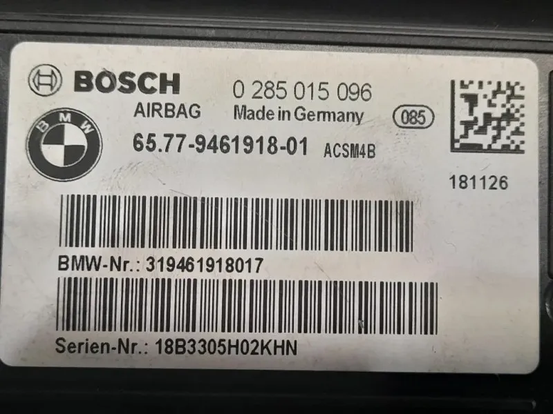 Centralina Air-bag 0285015096 Bmw Serie 1 F21 Berlina 2015