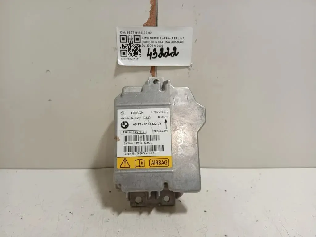 Centralina Air-bag 6577-9184432-02 Bmw Serie 3 E90 Berlina 2005