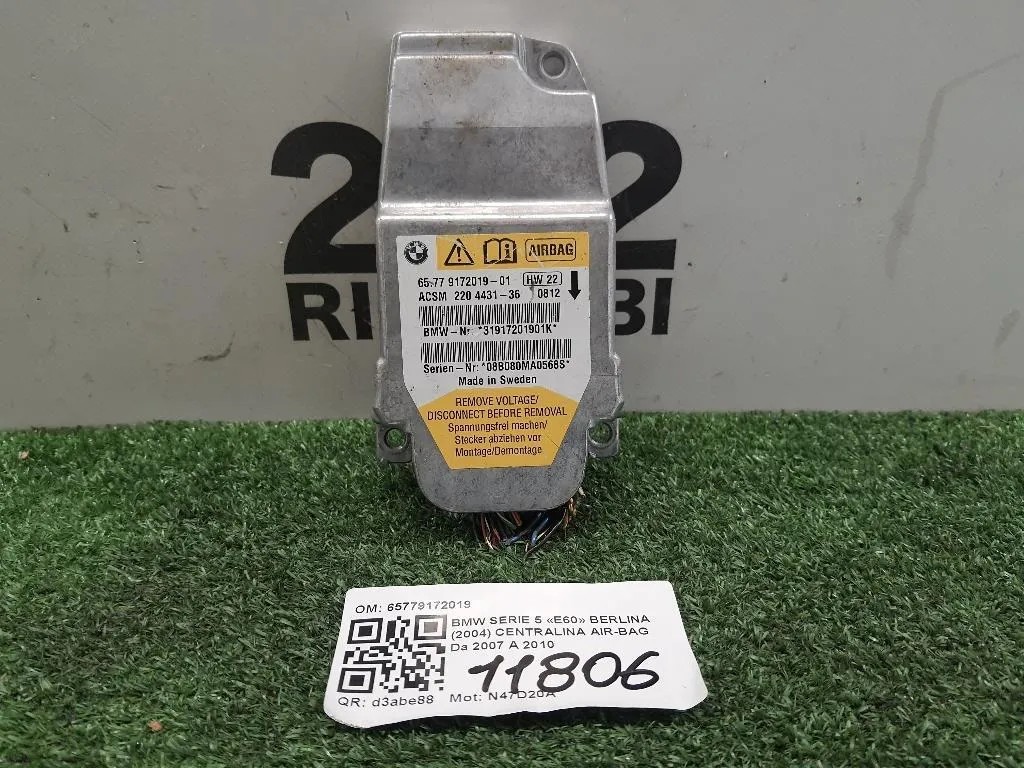 Centralina Air-bag 65779172019 Bmw Serie 5 E60 Berlina 2004