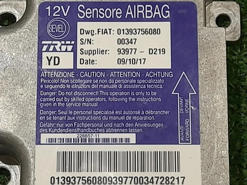 Centralina Air-bag 01390300080 Citroen Jumper III 2014