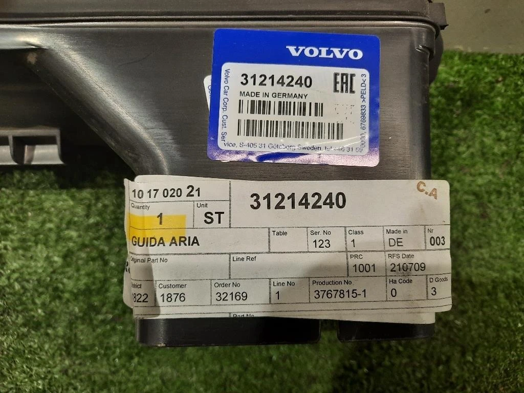 Convogliatore ARIA Paraurti ANT SX 31214240 Volvo S80 II 2007