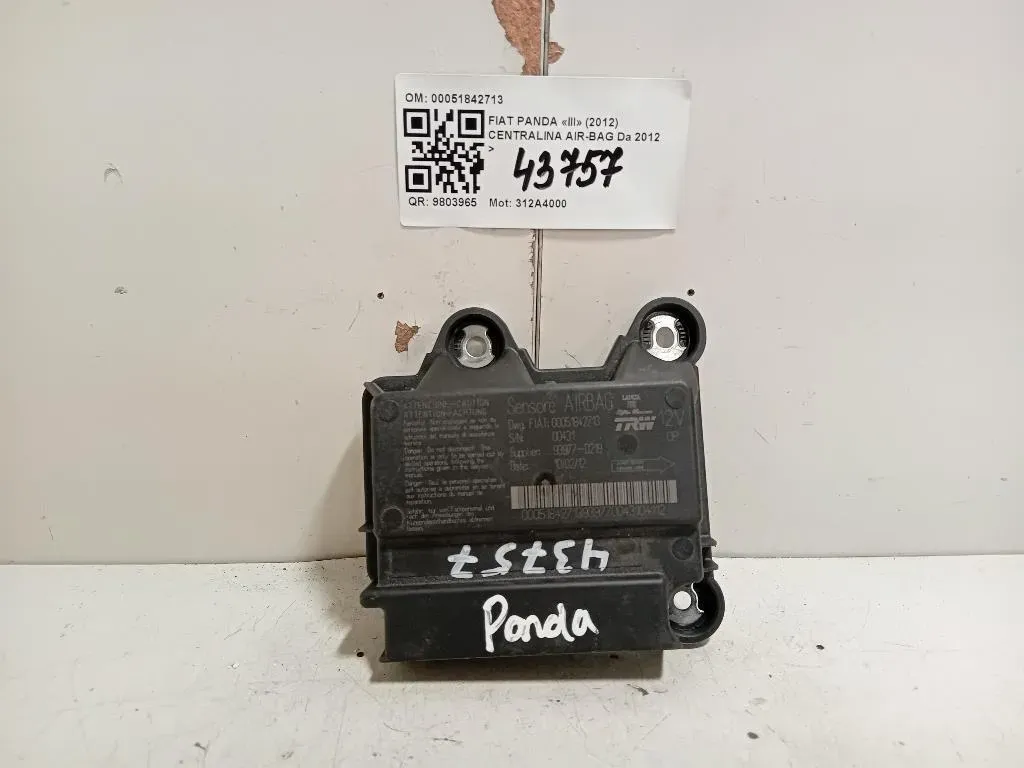 Centralina Air-bag 00051842713 Fiat Panda III 2012