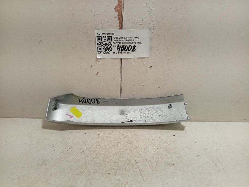 Coperchio Barra Portapacchi Tetto ANT DX 9678357880 Peugeot 2008 I 2016