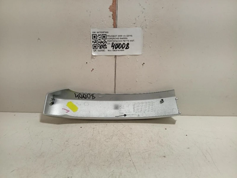 Coperchio Barra Portapacchi Tetto ANT DX 9678357880 Peugeot 2008 I 2016