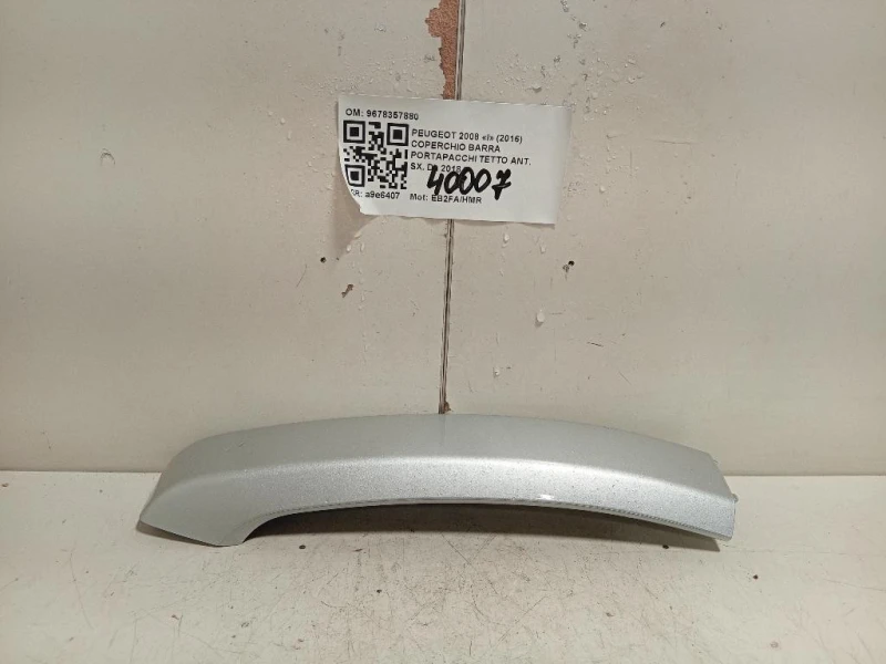 Coperchio Barra Portapacchi Tetto ANT SX 9678357880 Peugeot 2008 I 2016