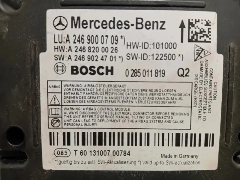 Centralina Air-bag A2469000709 Mercedes Classe B W246 2012
