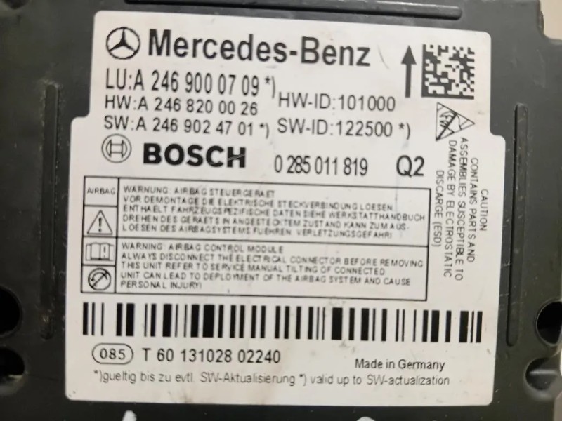 Centralina Air-bag A2469000709 Mercedes Classe B W246 2012