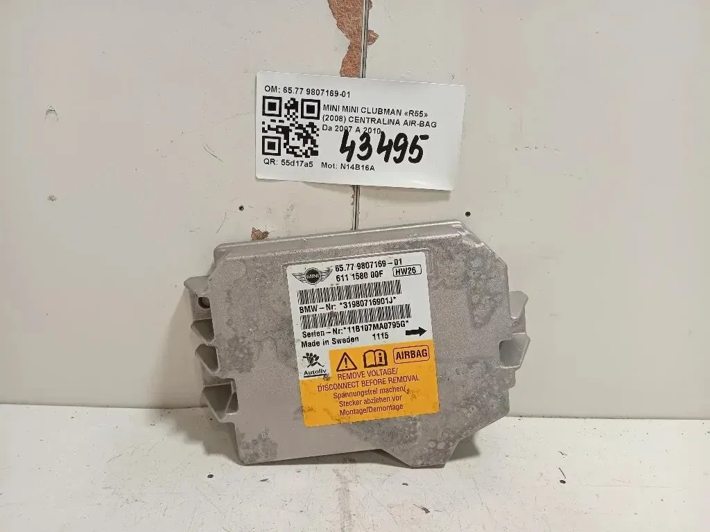 Centralina Air-bag 6577 9807169-01 Mini MINI Clubman R55 2008