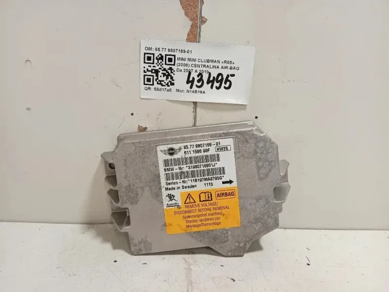Centralina Air-bag 6577 9807169-01 Mini MINI Clubman R55 2008