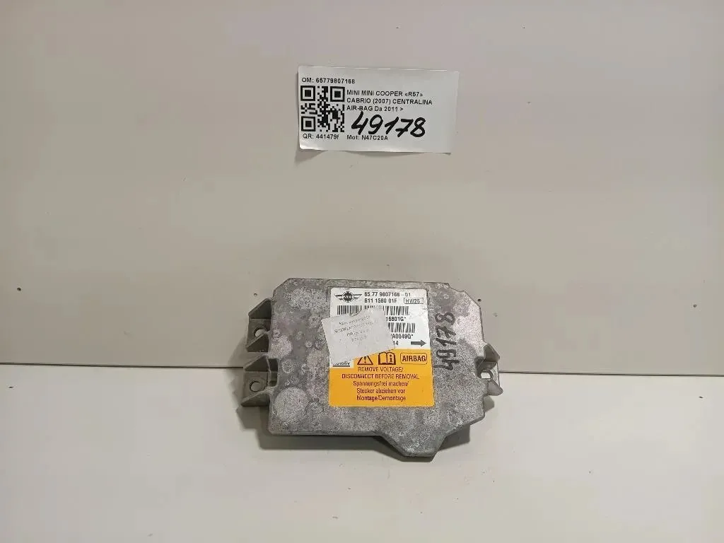 Centralina Air-bag 65779807168 Mini MINI Cooper R57 Cabrio 2007