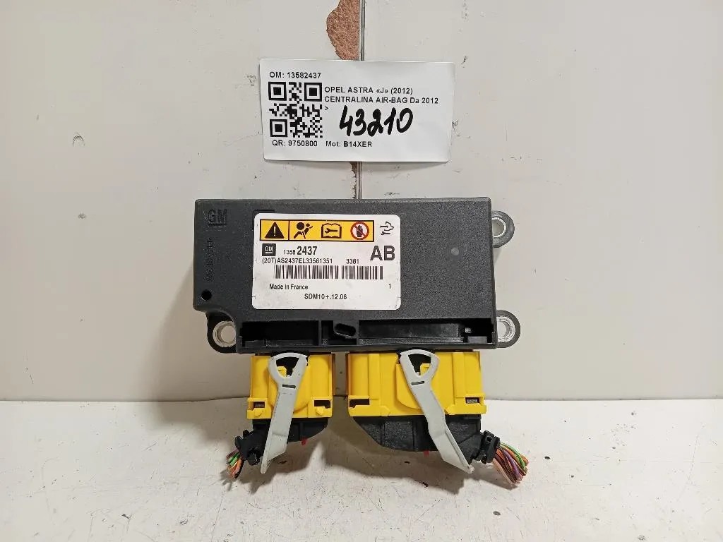 Centralina Air-bag 13582437 Opel Astra J 2012