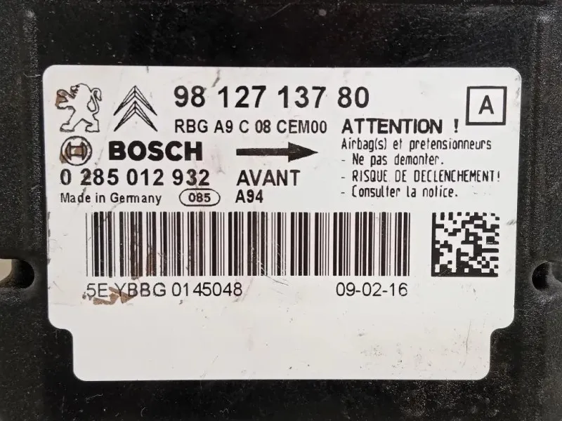 Centralina Air-bag 9812713780 Peugeot 2008 I 2016