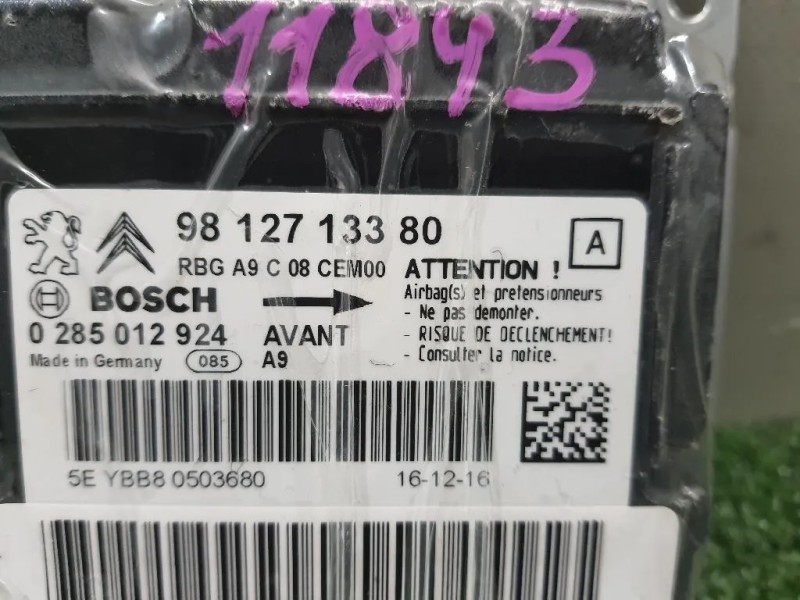 Centralina Air-bag 9812713380 Peugeot 208 I 2015