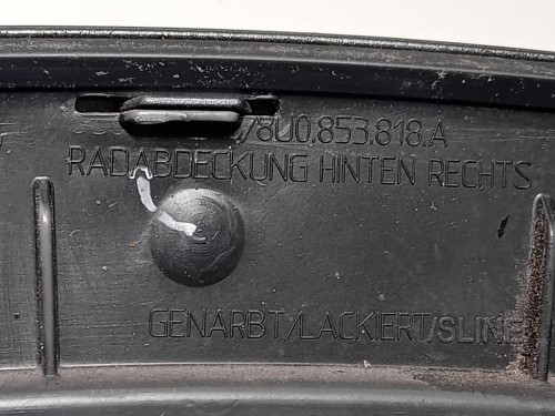 Passaruota POST DX 8U0853818B Audi TT 8J3 2007