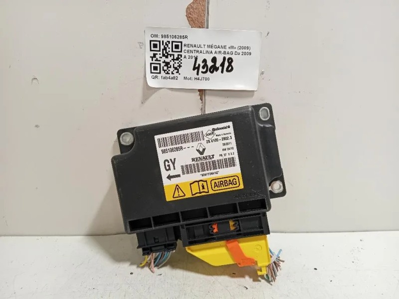 Centralina Air-bag 985106285R Renault Mégane III 2009
