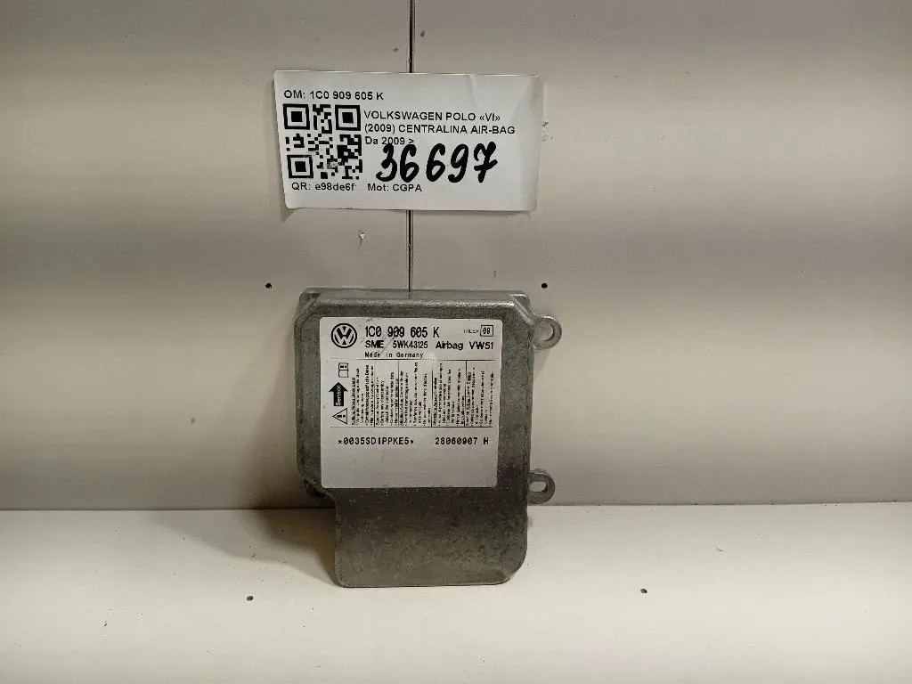 Centralina Air-bag 1C0 909 605 K Volkswagen POLO VI 2009
