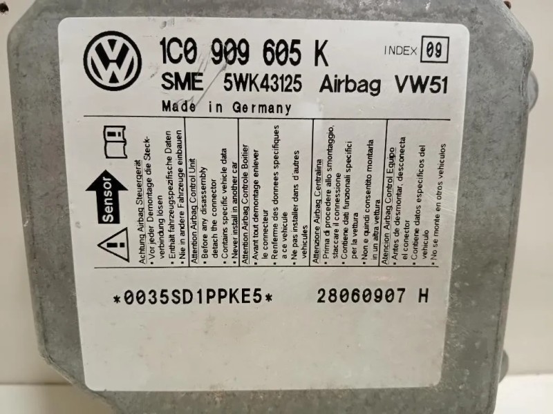 Centralina Air-bag 1C0 909 605 K Volkswagen POLO VI 2009