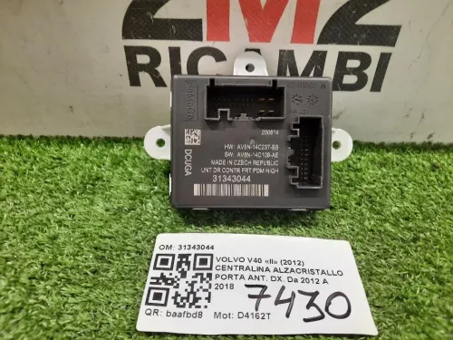 Centralina Alzacristallo Porta ANT DX 31343044 Volvo V40 II 2012