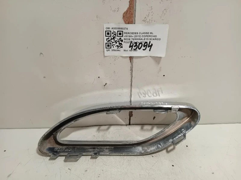 Coperchio SEDE Terminale DI Scarico POST DX A0008850274 Mercedes Classe ML W166 2012