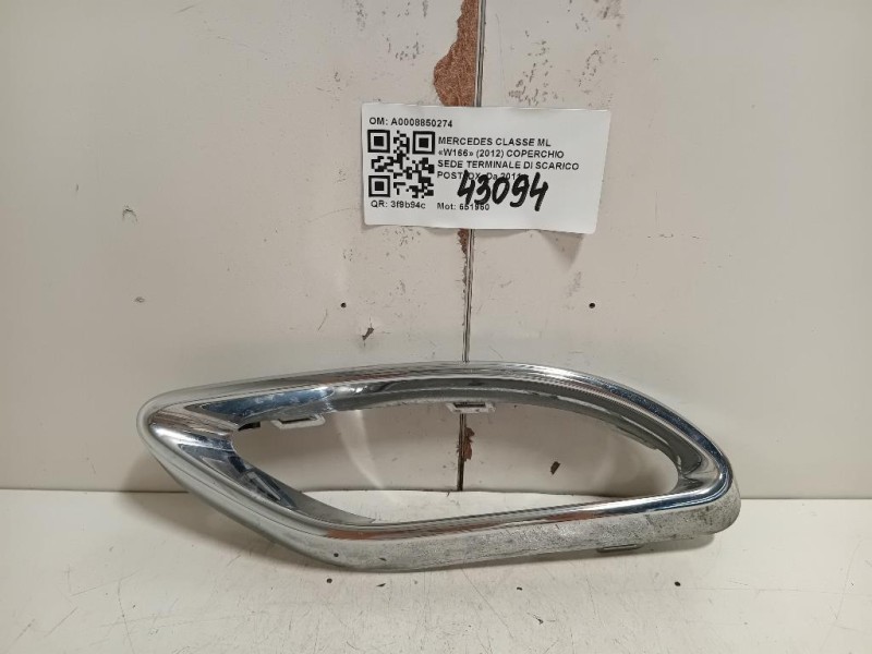 Coperchio SEDE Terminale DI Scarico POST DX A0008850274 Mercedes Classe ML W166 2012