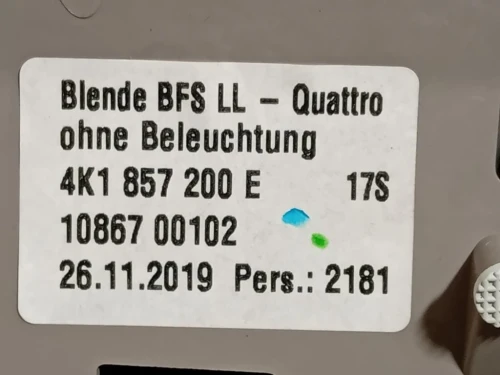 Copertura Display Cruscotto 4K1 857 200 E Audi A6 4a5c8 Avant 2018