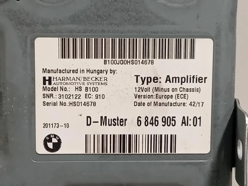 Centralina Amplificatore Acustico 6846905 Bmw Serie 1 F20 Berlina 2015