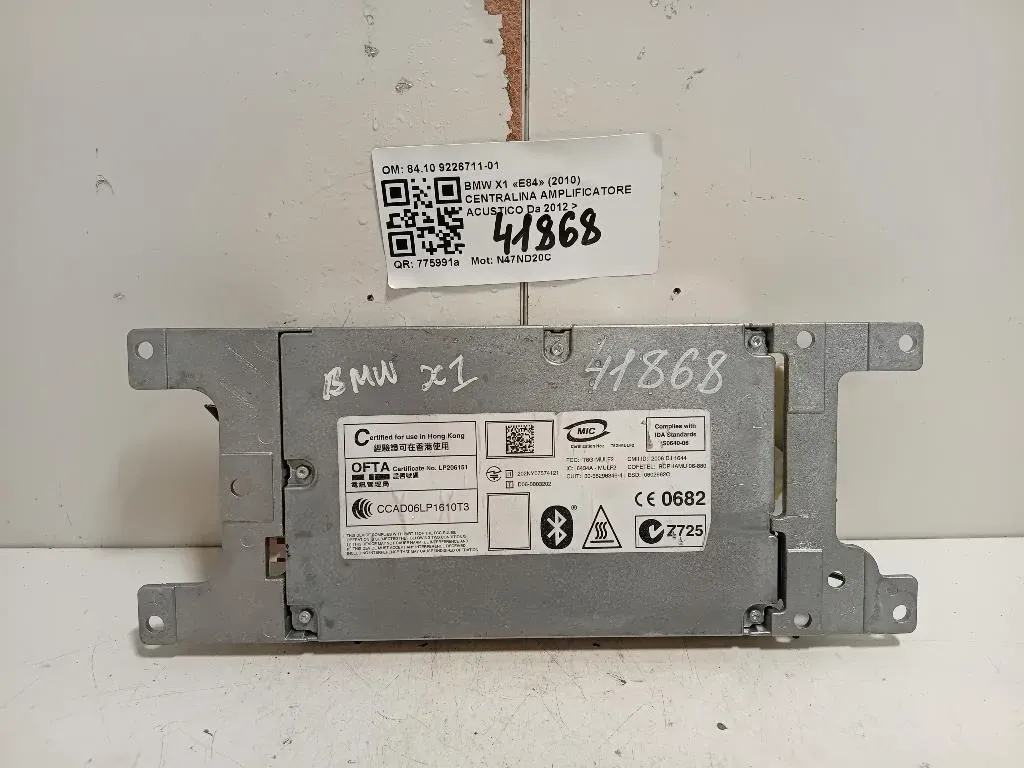 Centralina Amplificatore Acustico 8410 9226711-01 Bmw X1 E84 2010