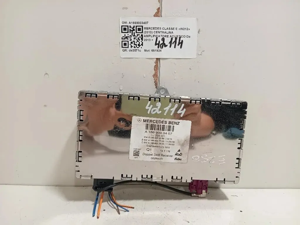 Centralina Amplificatore Acustico A1669003407 Mercedes Classe E W212 2013