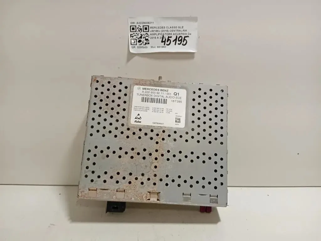Centralina Amplificatore Acustico A2229009211 Mercedes Classe GLE W166 2015
