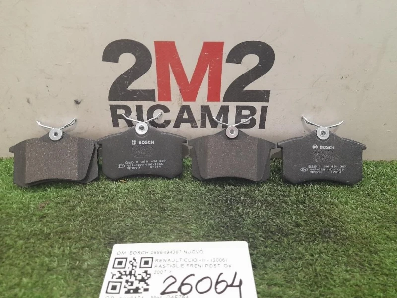 Pastiglie Freni POST BOSCH 0986494387 NUOVO Renault CLIO III 2006