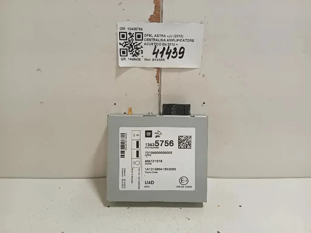 Centralina Amplificatore Acustico 13435756 Opel Astra J 2012