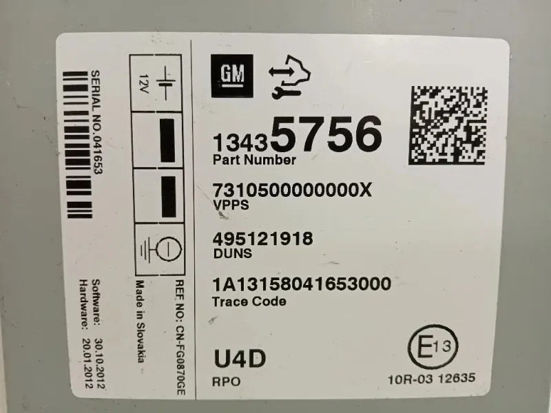 Centralina Amplificatore Acustico 13435756 Opel Astra J 2012