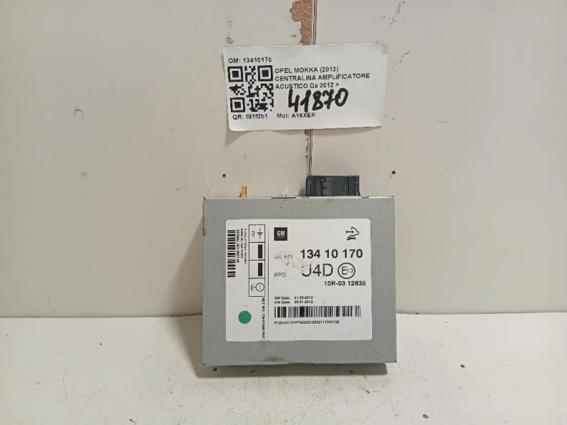 Centralina Amplificatore Acustico 13410170 Opel Mokka 2013