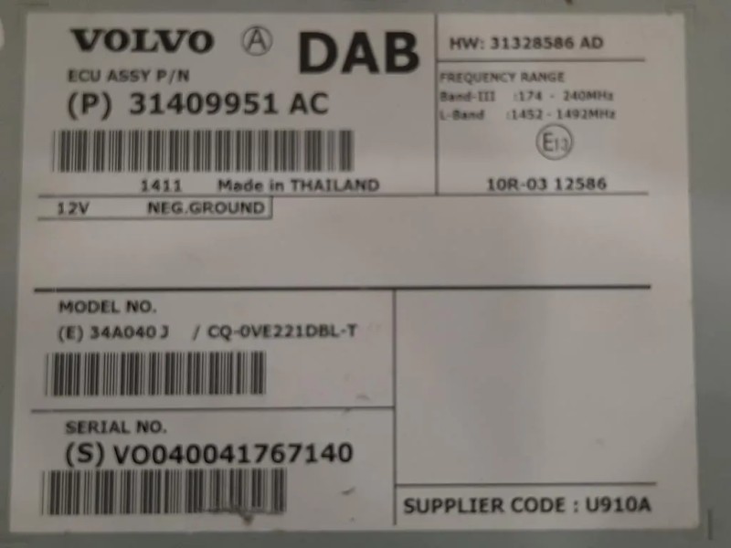 Centralina Amplificatore Acustico 31409951 AC Volvo V40 II 2012